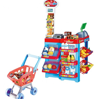 ست سوپر مارکت خارجی با چرخ دستی Supermarket set with trolley -اسباب بازی